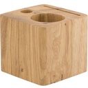 Regningholder i massivt træ, Securit® CUBE, 7x8x8 cm, teak, natur, (1 stk.)