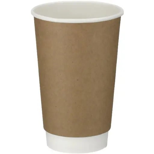 [D04014] Papkrus, DW, 400ml/16oz, kraft, PE-belagt, (500 stk.)