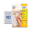 Prisetiket, 2,6x1,6cm, Avery, hvid, aftagelige, alle printere, (1 pakke á 2550 etikketter.)