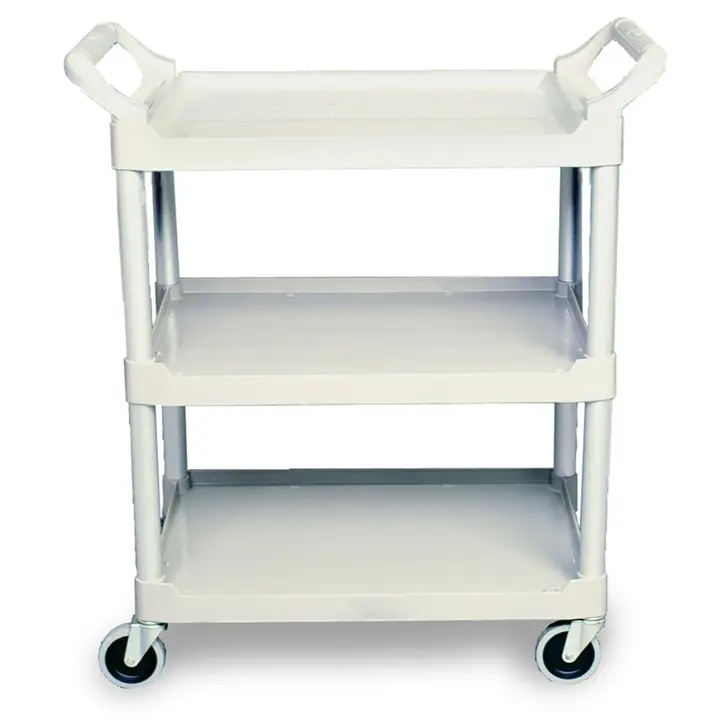 Hotelvogn, 3 hylder, 85x47x96 cm, hvid/sort, Rubbermaid, (1 stk.) (Hvid)