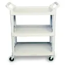 Hotelvogn, 3 hylder, 85x47x96 cm, hvid/sort, Rubbermaid, (1 stk.) (Hvid)