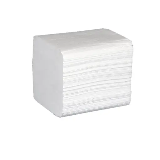 [43700] Toiletpapir i ark, 2-lags, 21x11,5cm, hvid, nyfiber, (8000 ark)