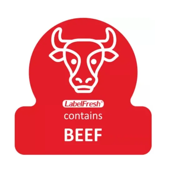 HACCP labels - allergenmærkning, okse, 3x3 cm, LabelFresh, (pk á 500 stk.)