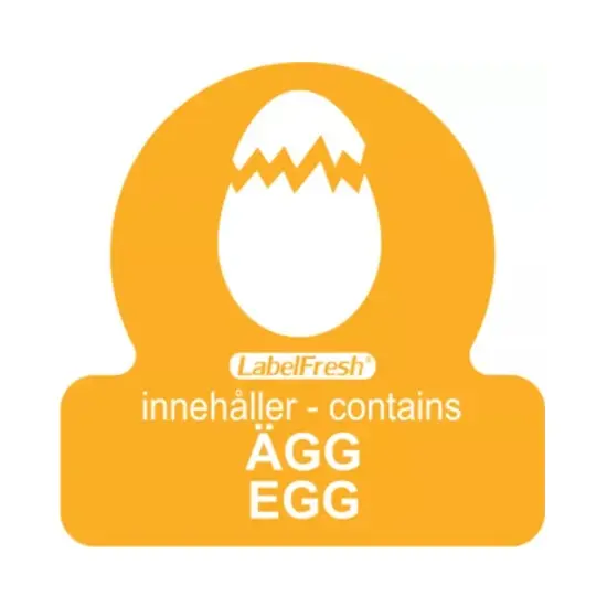 HACCP labels - allergenmærkning, æg, 3x3 cm, LabelFresh, (pk á 500 stk.)