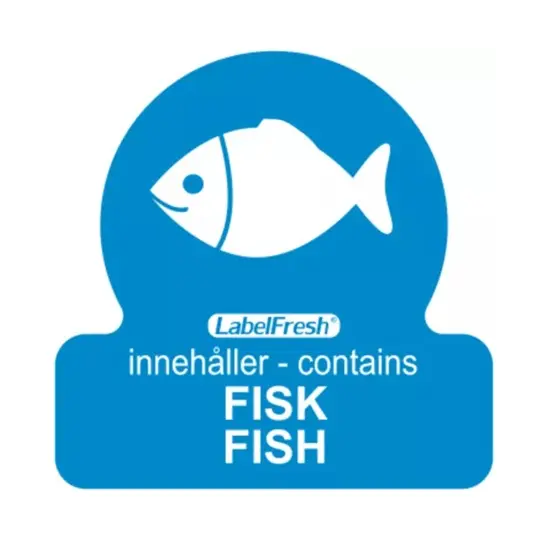 HACCP labels - allergenmærkning, fisk, 3x3 cm, LabelFresh, (pk á 500 stk.)
