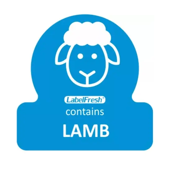 HACCP labels - allergenmærkning, lam, 3x3 cm, LabelFresh, (pk á 500 stk.)