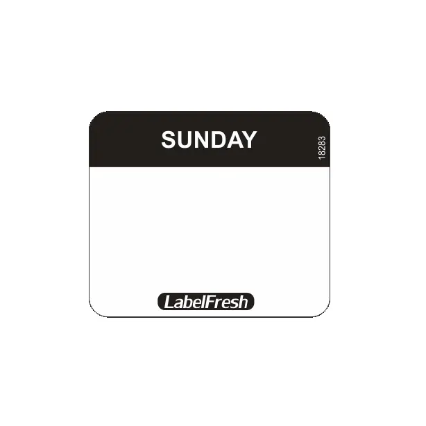 HACCP labels, Søndag, 3x2,5cm, LabelFresh Easy, (pk á 1000 stk.)