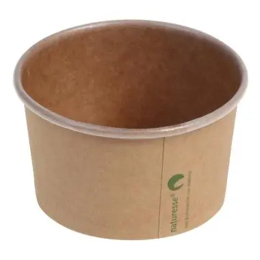 [44417] Isbæger, 180ml, 5oz, Ø8.5x5.2cm, kraftpap, PLA, bionedbrydelig, brun, (1000 stk.)