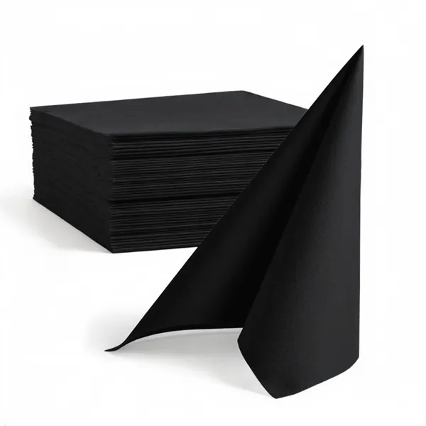 Middagsserviet, Airlaid, GS-Basic, 1/4 fold, 40x40cm, sort, (600 stk.)