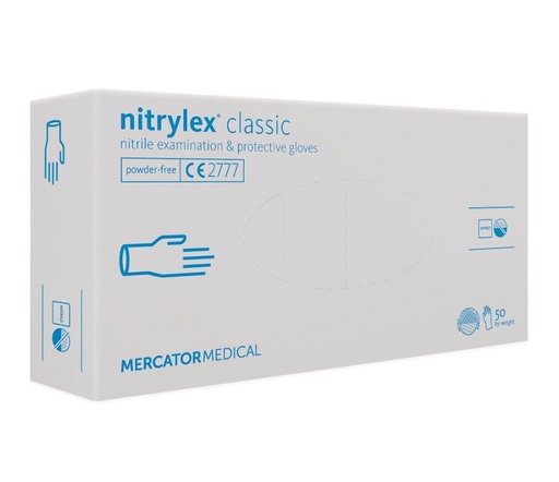 [11386] Nitrilhandsker, Hvid, Large, Mercator, Classic, Pudderfri, CAT III, (100 stk.)