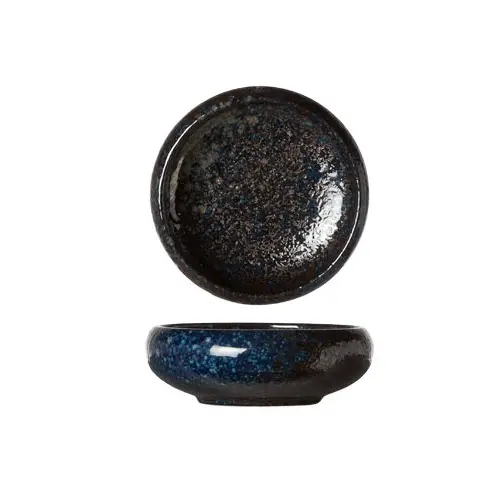 Skål, 100ml, Ø9,5x3cm, stentøj, sort, oval, YORU, (12 stk.)