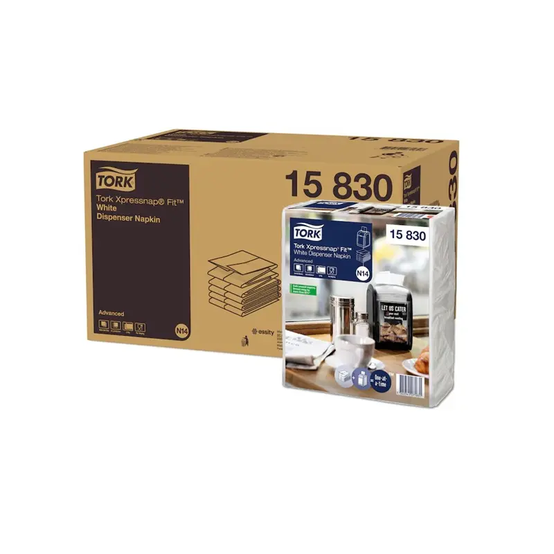 Dispenserserviet, N14, Advanced, Z-Fold, 2-lags, hvid, Tork Xpressnap 15830, (6 pk á 720 stk, 4320 stk.)