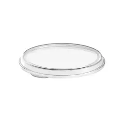 Låg t/ 1200ml genanvendelig plastskål, klar, Ø21,1x1,9cm, PP, (48 stk.)