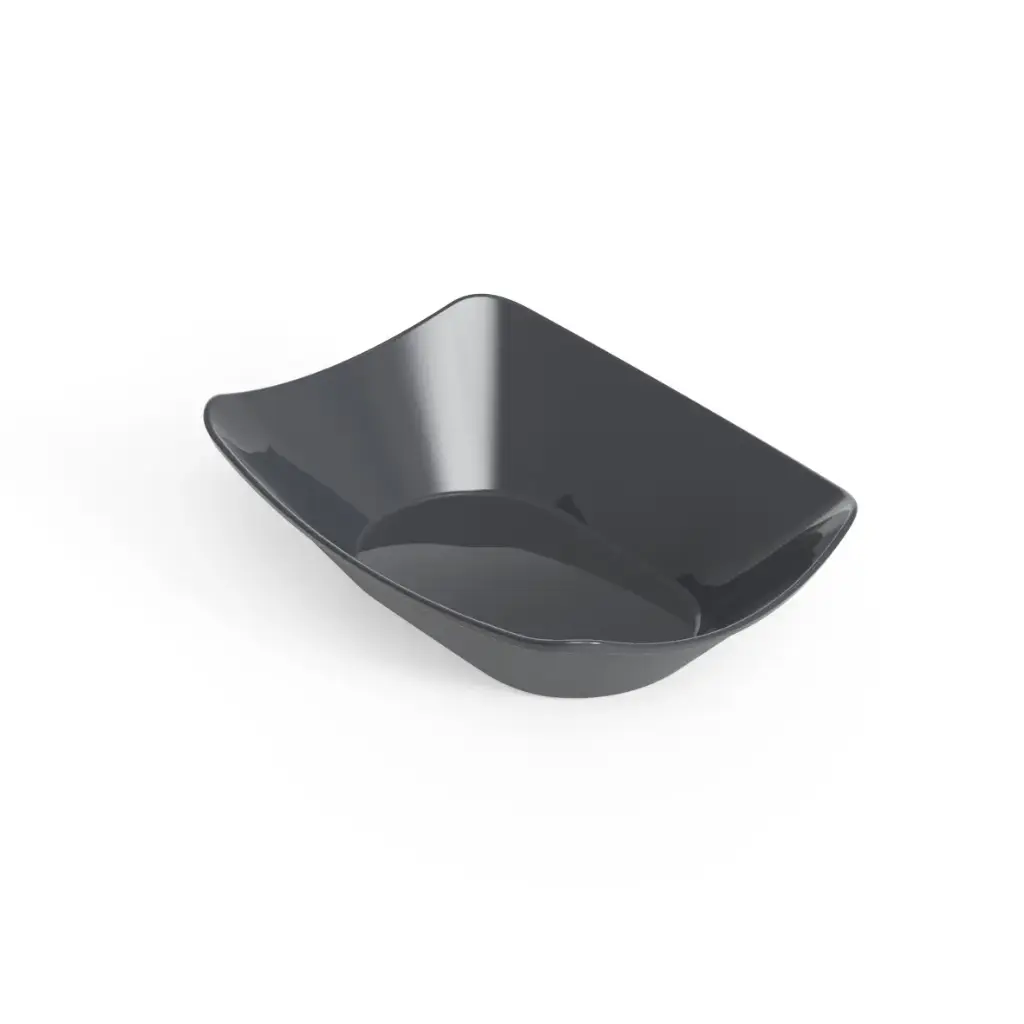 Genanvendelig snacktallerken, M, 9,5x5,5x4,2cm, skiffergrå, PP, (100 stk.)