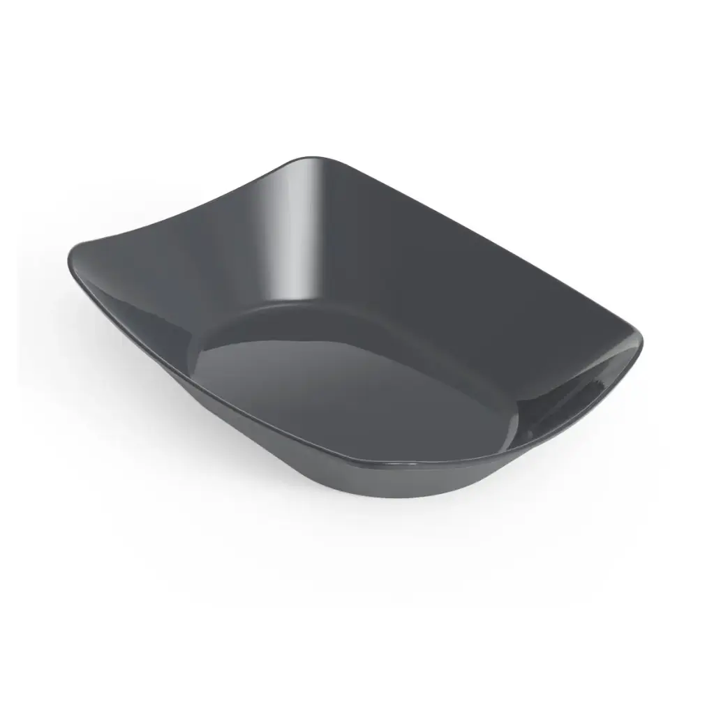 Genanvendelig snacktallerken, XL, 13,5x8,5x4,4cm, skiffergrå, PP, (100 stk.)