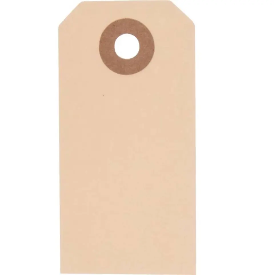 Manillamærke med patentring, 6x12 cm,  Neutral, (1000 stk.)