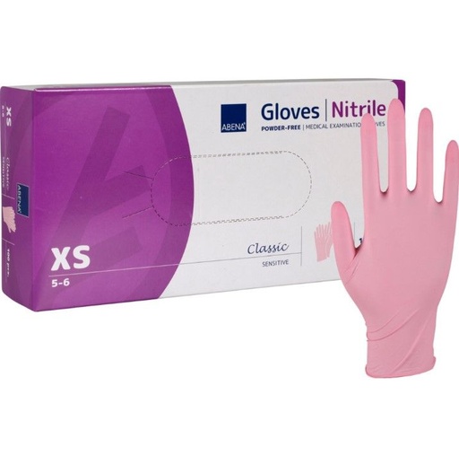 [11626] Nitrilhandsker, Pink, XS, Sensitive, Pudderfri, CAT III, (100 stk.)