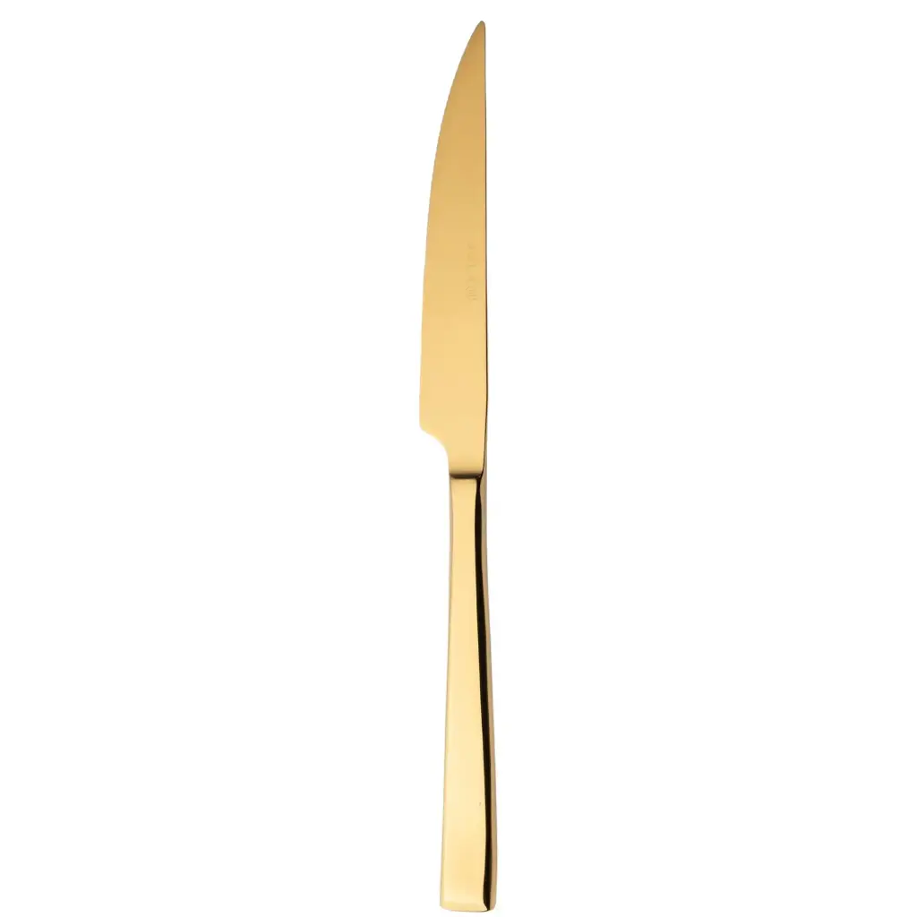 Steakkniv, Durban Mirror Gold, guld, monobloc, 18/10 rustfrit stål, SOLA, (12 stk.)