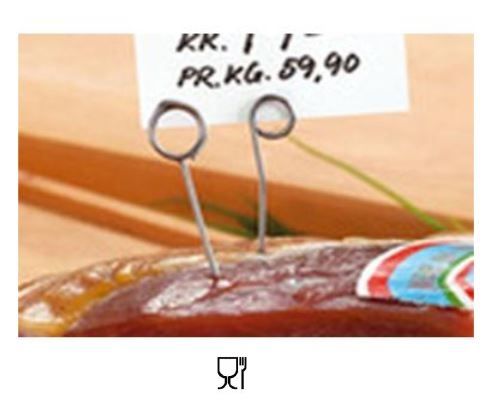 Prisnål, kødnål til skiltning, 5cm, Rustfri stål, (100 stk.)