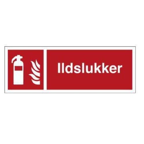 [11728] Sikkerhedsskilt - Ildslukker, 29,7x10,5 cm, vinyl, H434, (1 stk.)