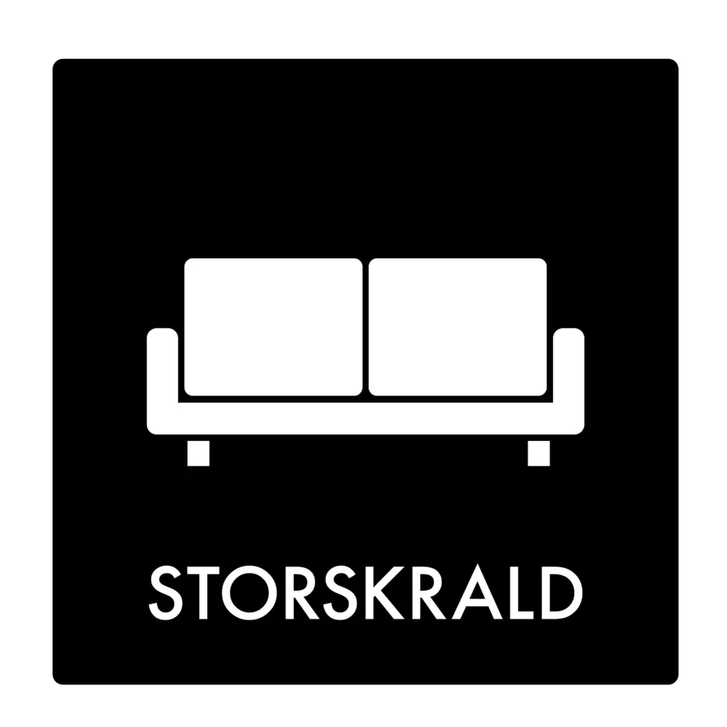 Piktogram til storskrald, 12x12cm, sort, folie, selvklæbende, (1 stk.)