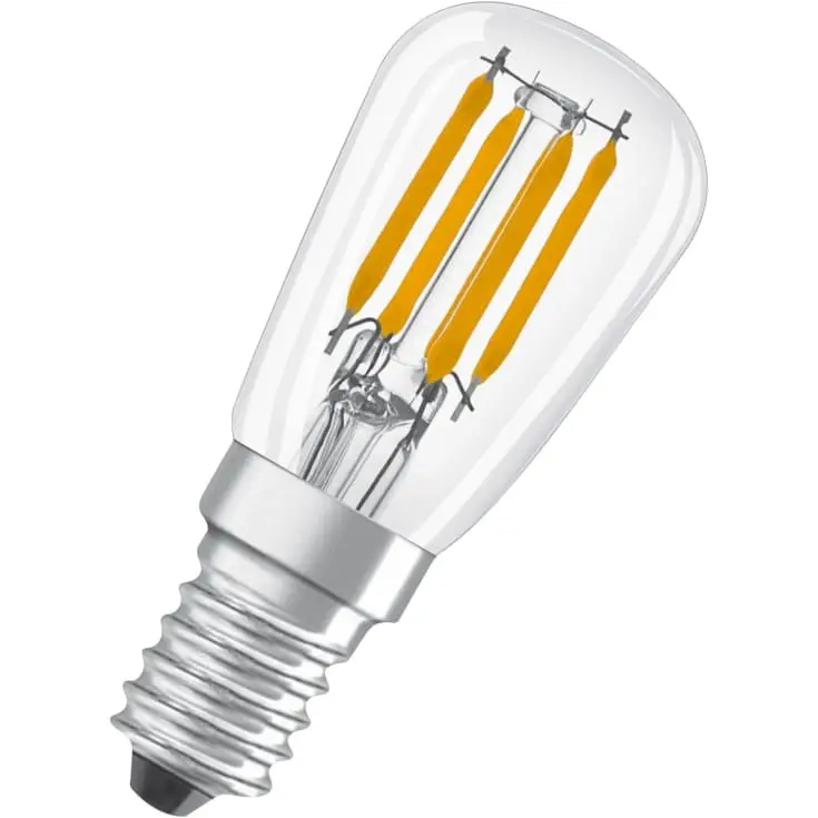 LED 300° T26 køleskabspære, E14, 250lm, 2700K, 2,8W/827, klar, LEDVANCE Parathom, (20 stk.)