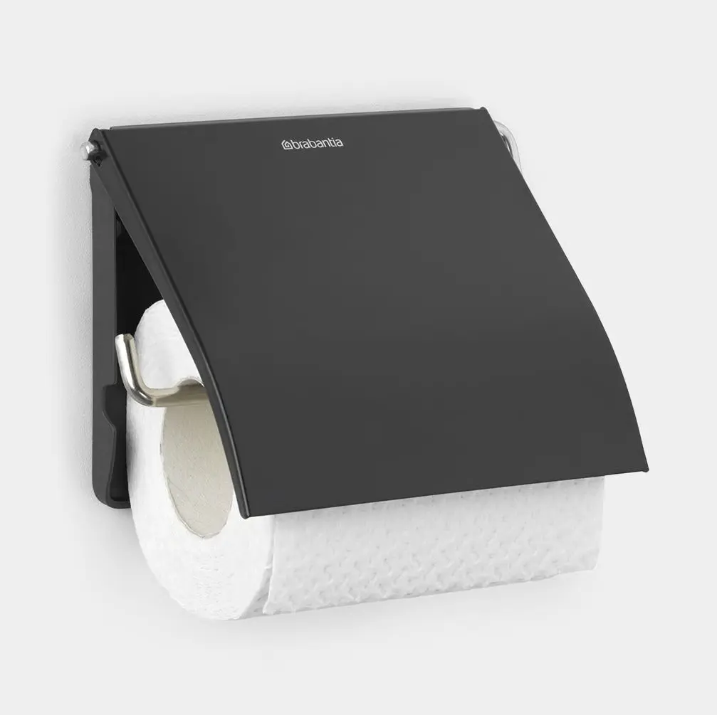 Toiletrulleholder, Brabantia ReNew, metal, mat sort, (1 stk.)
