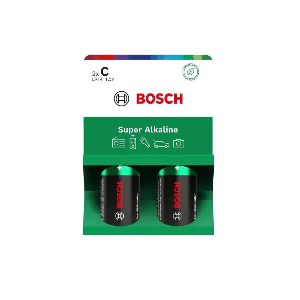 C-batteri (LR14), Bosch Super Alkaline, 2-pak, (1 stk.)