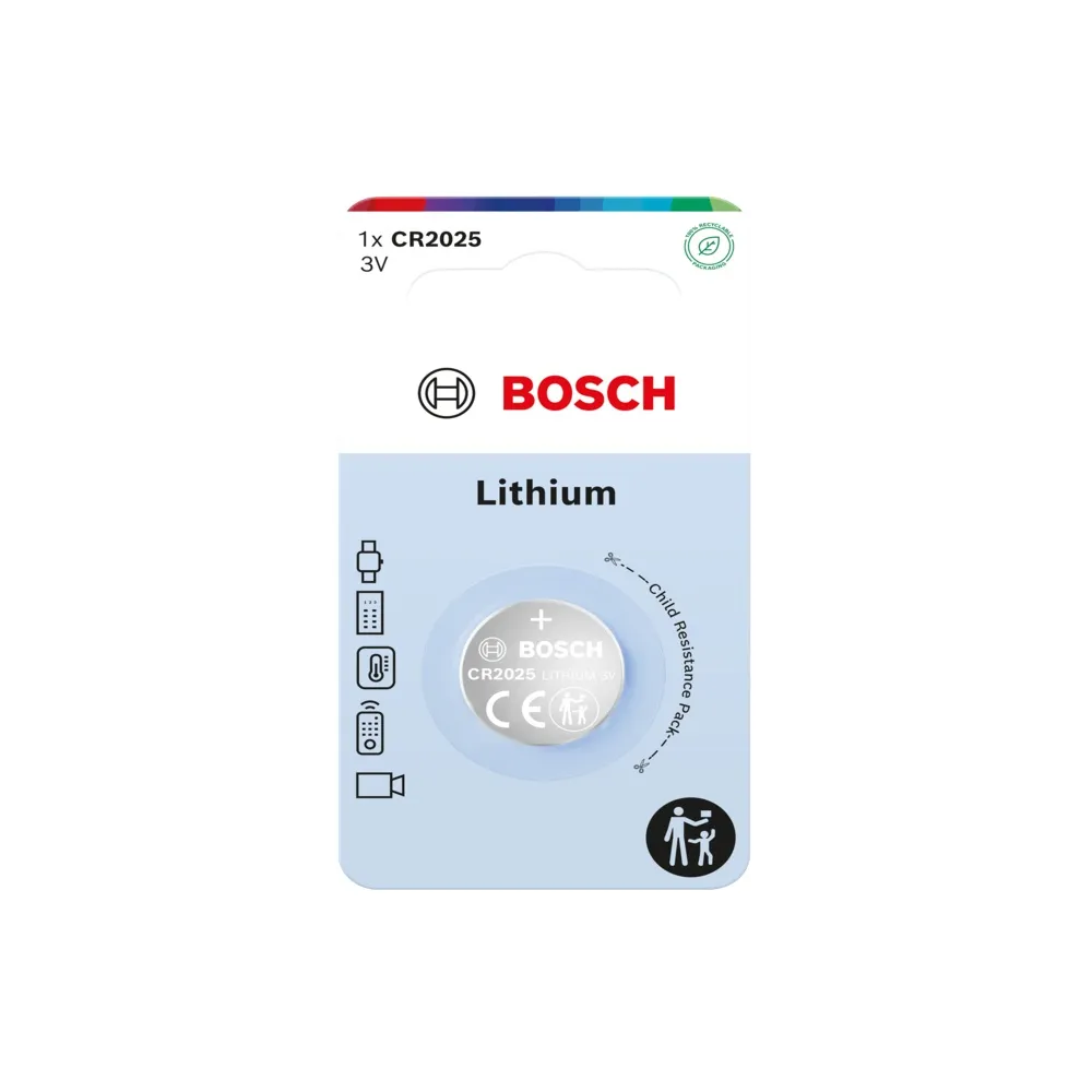 CR2025-knapcellebatteri, 3V, Bosch Lithium, (1 stk.)