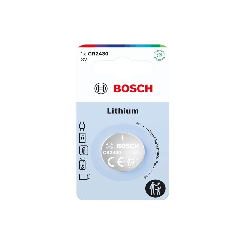 CR2430-knapcellebatteri, 3V, Bosch Lithium, (1 stk.)