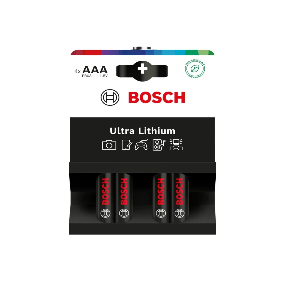AAA-batteri (FR03), Bosch Ultra Lithium, 4-pak, (1 stk.)