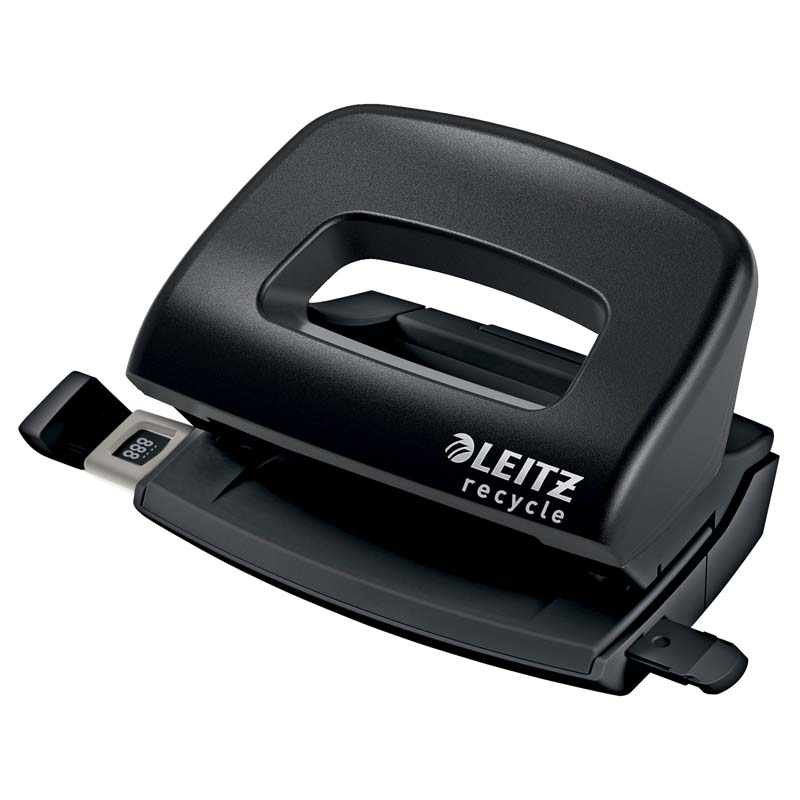 Hulapperat, Leitz Recycle, sort antal ark: 10, 2-huls