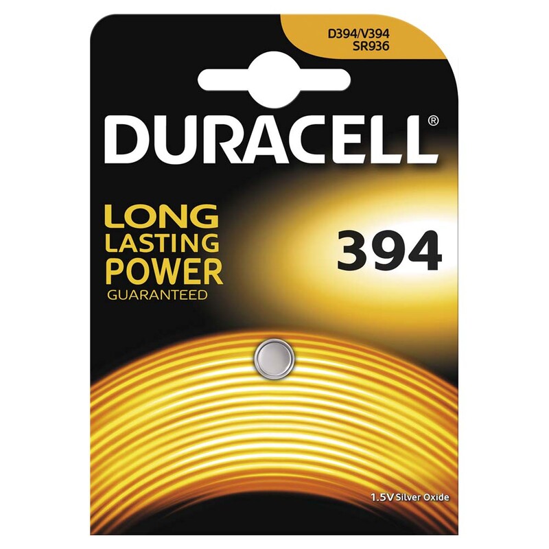 Knapcellebatteri, Duracell 1,5V Silver oxide, 394, (1 stk.)