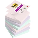 Notes, Post-it, Super sticky, assorteret 76x76mm, pakke a 6 stk (Pakke)