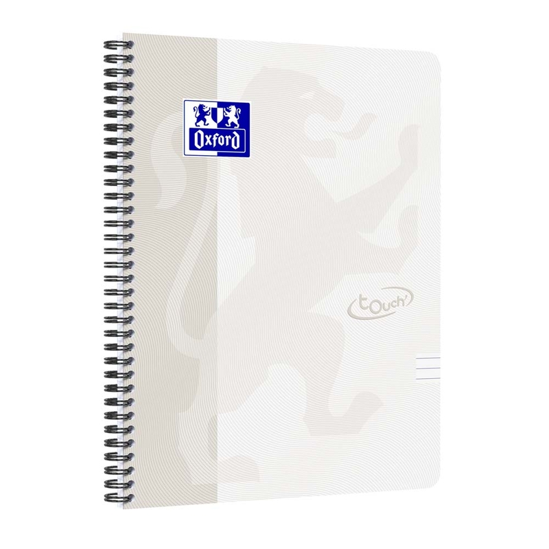 Notesbog, Oxford Touch, linjeret, A4+ grå, 238x297mm, 90g/m2