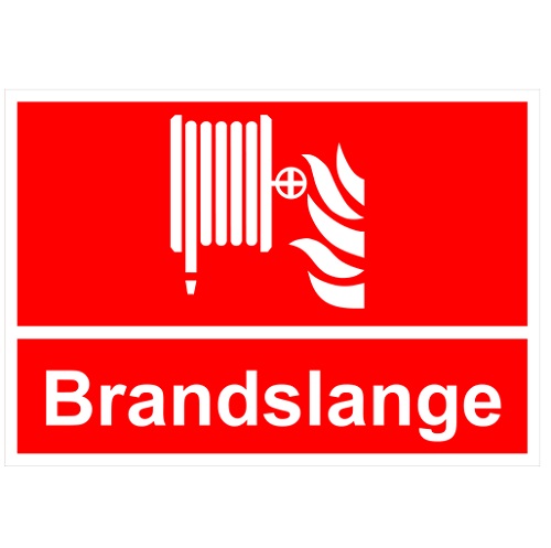 [11971] Sikkerhedsskilt - Brandslange, 21x29,7 cm, vinyl, H452, (1 stk.)