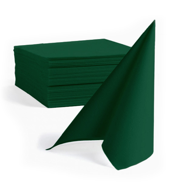 Middagsserviet Airlaid, GS-Basic, 1/4 fold, 40x40cm, Mørkegrøn (600 stk.)