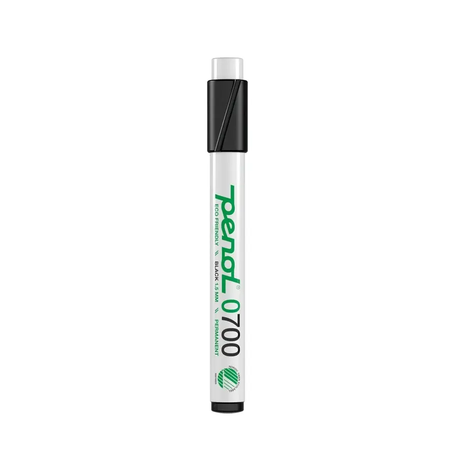 Marker Penol/Tusch 0700, sort, 1,5mm, rund, spids, permanent, (10 stk.)