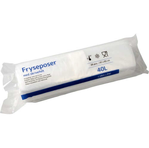 [10332] Frysepose, 40 l, 45x85cm, klar, LDPE/virgin, 45my, (20 ruller á 20 stk.)