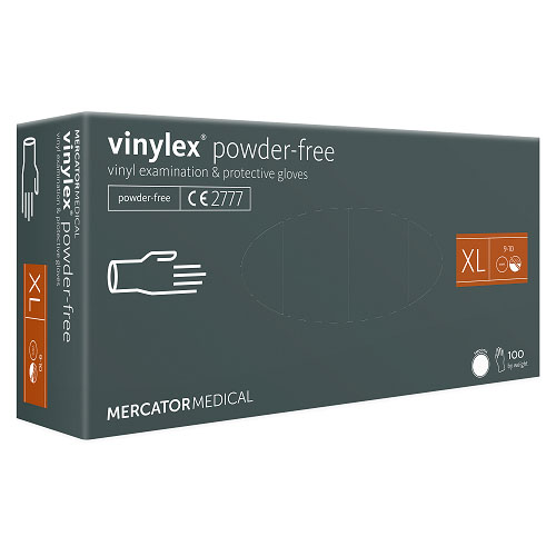 [10511] Vinylhandske, XL, Vinylex, klar, pudderfri, Mercator, (100 stk.)