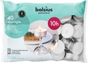 Fyrfadslys, 10 timer, Bolsius, Ø6cm, hvid, paraffin, (240 stk.)