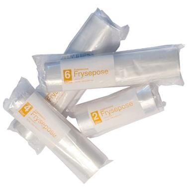 [10666] Frysepose, 6 l, 25x50cm, klar, LDPE, med skrivefelt, (30rl x 50stk = 1500 stk.)