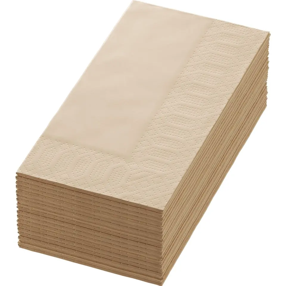 Middagsserviet, Duni Ecoecho, 3-lags, 1/8 fold, 40x40cm, natur, Duni, (1250 stk.)