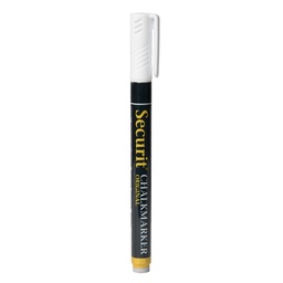 Kridtmarker med rund spids: 1-2 mm skrivebredde, Securit, Original, flydende kridt, flere farver, (1 stk.) (Hvid)