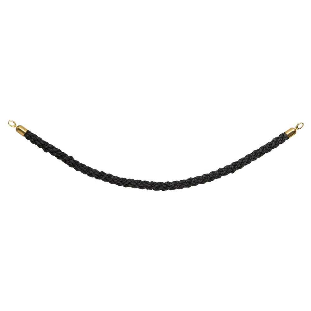 Reb snoet med kliklås til afspærringsstolpe, Securit, "Classic Gold",  59,5xØ4 cm, rustfrit stål/nylon, sort/gylden, (1 stk.)