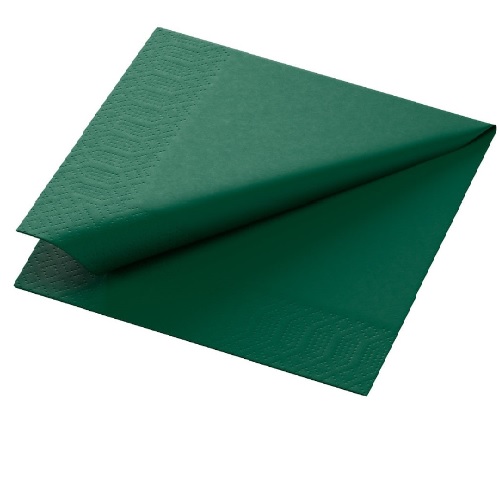 Middagsserviet, 3-lags, 1/4 fold, 40x40cm, mørkegrøn, nyfiber, (1200 stk. )