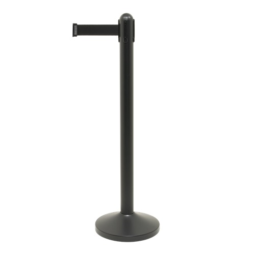 Afspærringsstolpe / kø-guide med udtræk (uden fod), Securit, 95xØ6,4 cm, lakeret stål/nylon, sort, (1 stk.)