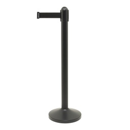 Afspærringsstolpe / kø-guide med udtræk (uden fod), Securit, 95xØ6,4 cm, lakeret stål/nylon, sort, (1 stk.)