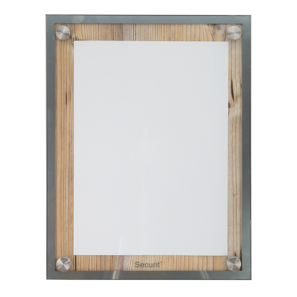 LED Lys-displaykasse, Securit, 1xA4, "Glass star" informationsdisplay eg