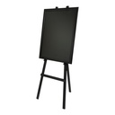 Staffeli til kridtmarker, vægskilte (40+ cm) med fire justerbare positioner, Securit, 165x60x63 cm, fyrretræ, sort, (1 stk.)
